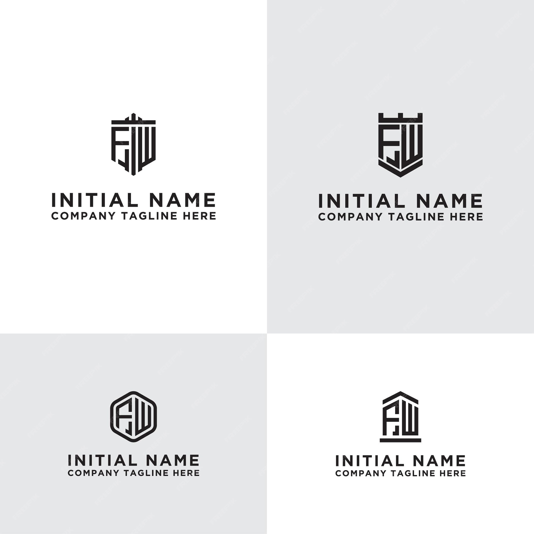 Premium Vector | Inspiring logo design set for companies from the ...