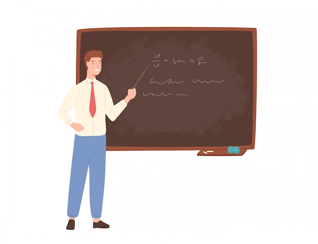 Premium Vector | Inspiring male school teacher, university professor