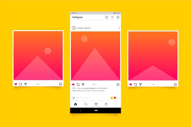 Free Vector | Instagram carousel interface