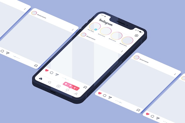 Free Vector | Instagram carousel interface