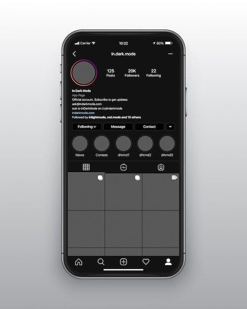 Premium Vector Instagram dark mode ui ux template