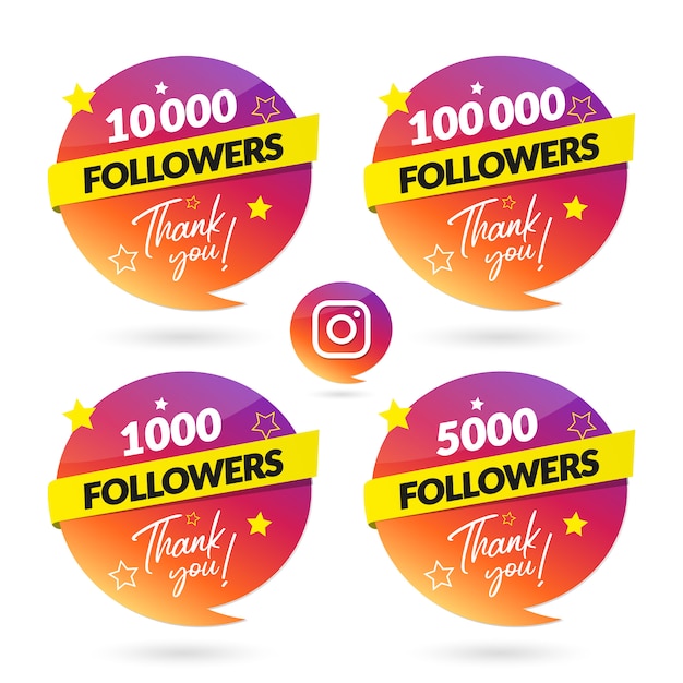 Premium Vector Instagram Followers Celebration Banner And Logo