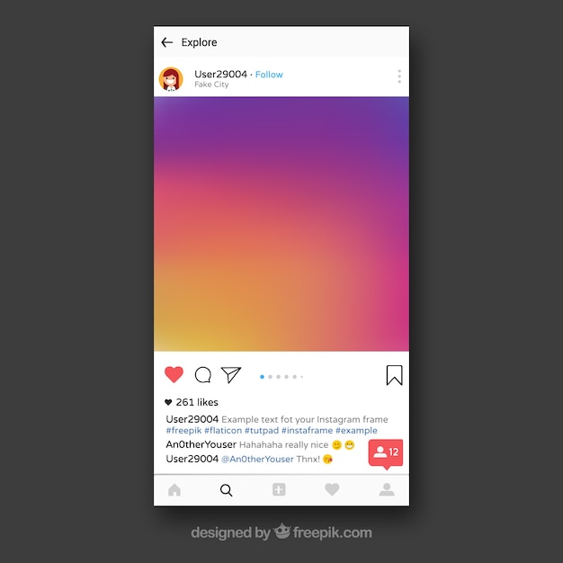 Instagram frame template Free Vector