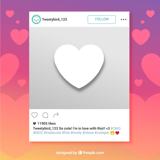 Download Instagram frame with heart Vector | Free Download