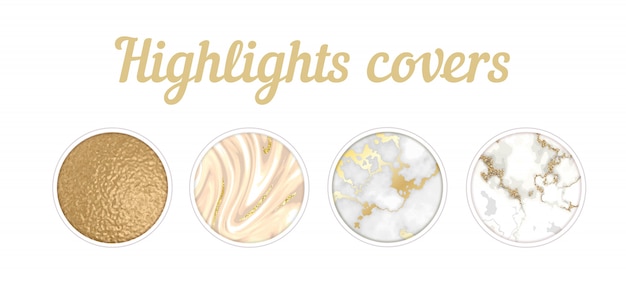Premium Vector Instagram Highlight Cover Big Set Minimal Marble Texture Background