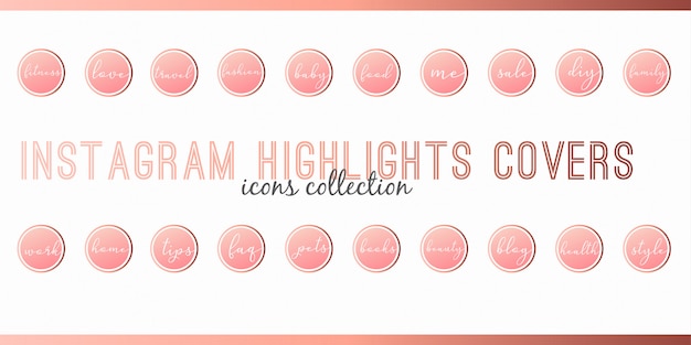 Instagram Highlights Stories Covers Icons Premium Vector