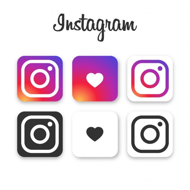 Instagram icon collection Free Vector