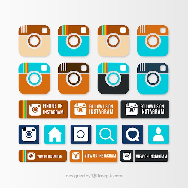 Download Free Instagram Icon Collection Free Vector Use our free logo maker to create a logo and build your brand. Put your logo on business cards, promotional products, or your website for brand visibility.