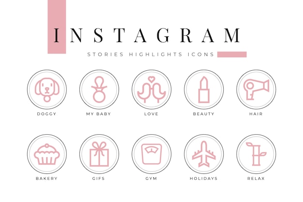 Instagramアイコンストーリーのハイライト 無料のベクター
