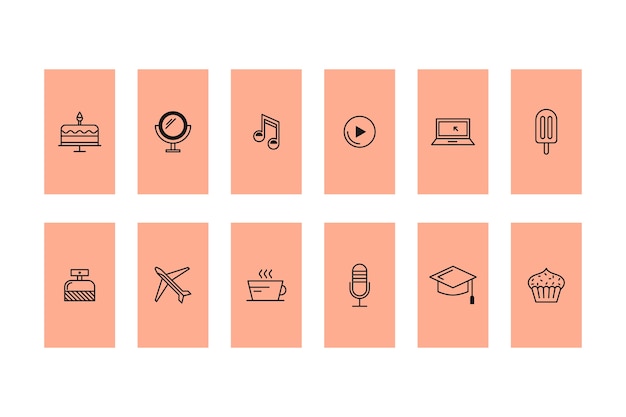 Instagramアイコンストーリーのハイライト 無料のベクター