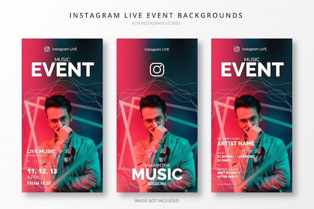 インスタストーリーのinstagramライブイベントの背景 無料のベクター