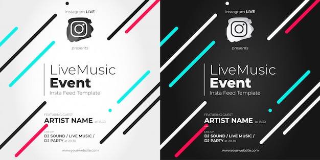 Free Vector Instagram Live Event Template With Lines
