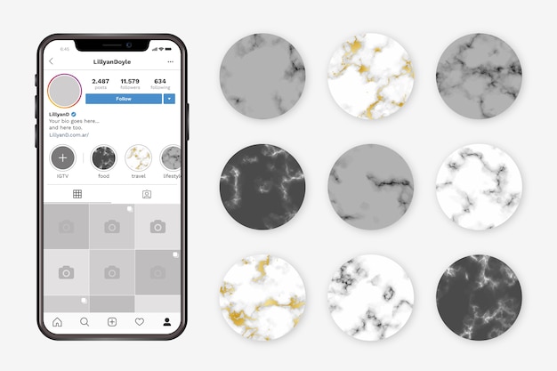 Download Free Download This Free Vector Instagram Marble Stories Highlights Use our free logo maker to create a logo and build your brand. Put your logo on business cards, promotional products, or your website for brand visibility.
