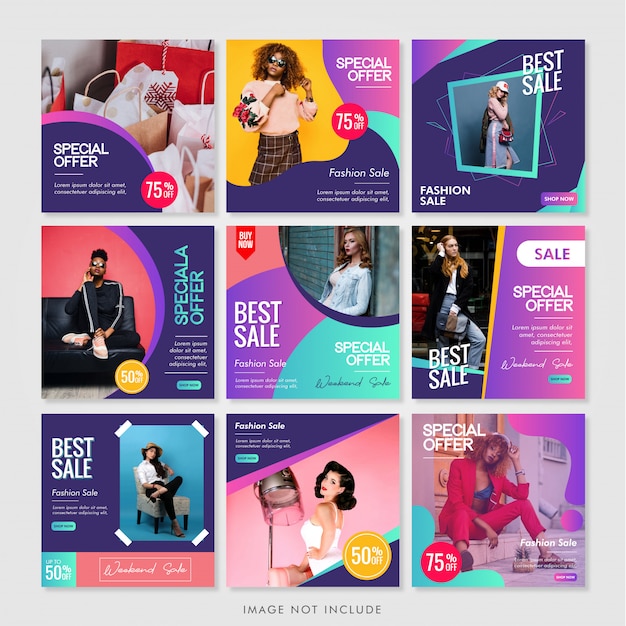 Premium Vector Instagram News Feed Layout Pack