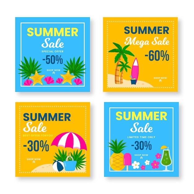 Download Free Instagram Post Collection With Summer Sale Free Vector Use our free logo maker to create a logo and build your brand. Put your logo on business cards, promotional products, or your website for brand visibility.