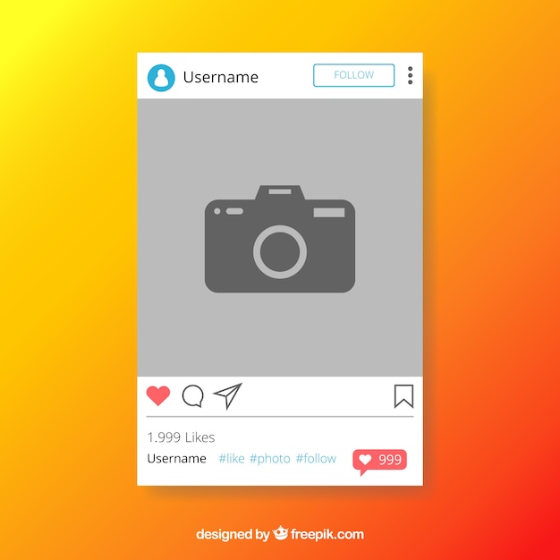 Free Vector | Instagram post template with notifications