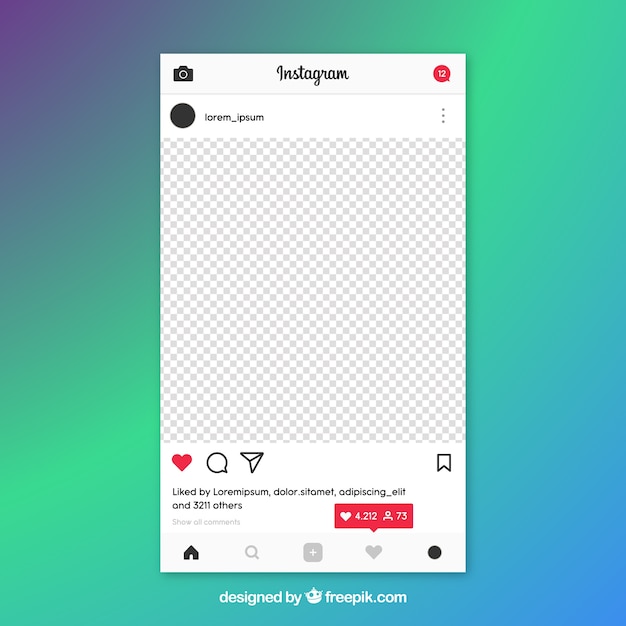 Free Vector | Instagram post template with notifications