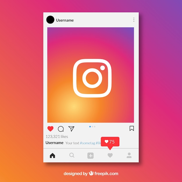 Free Vector | Instagram post template with notifications
