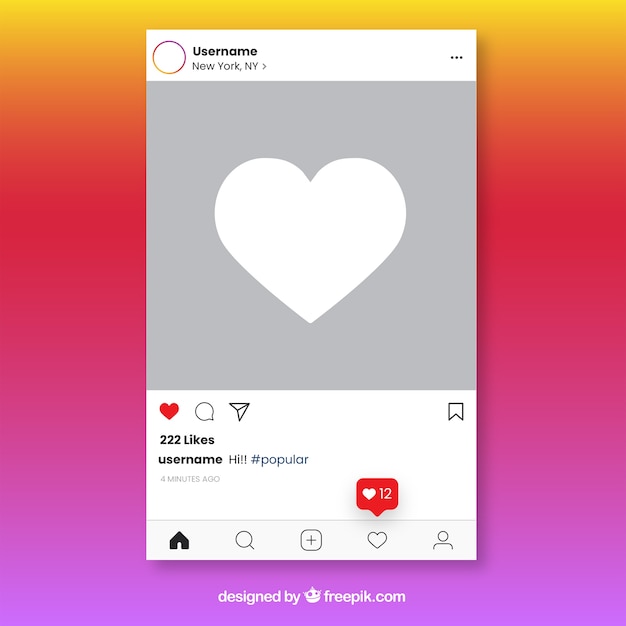 free-vector-instagram-post-template-with-notifications