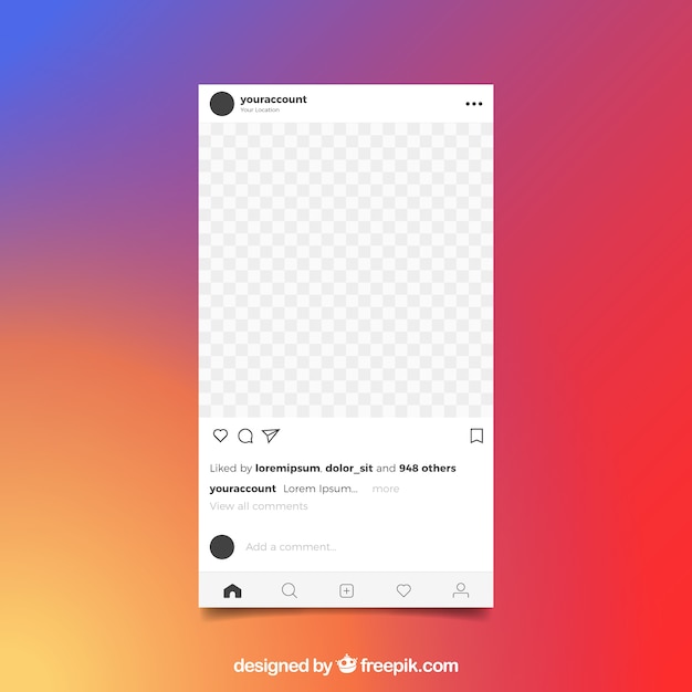 Instagram post with transparent background Vector | Free ...