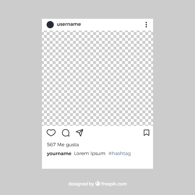 Instagram Post With Transparent Background Free Vector