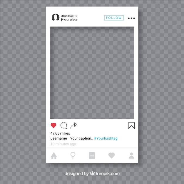 Free Vector Instagram Post With Transparent Background