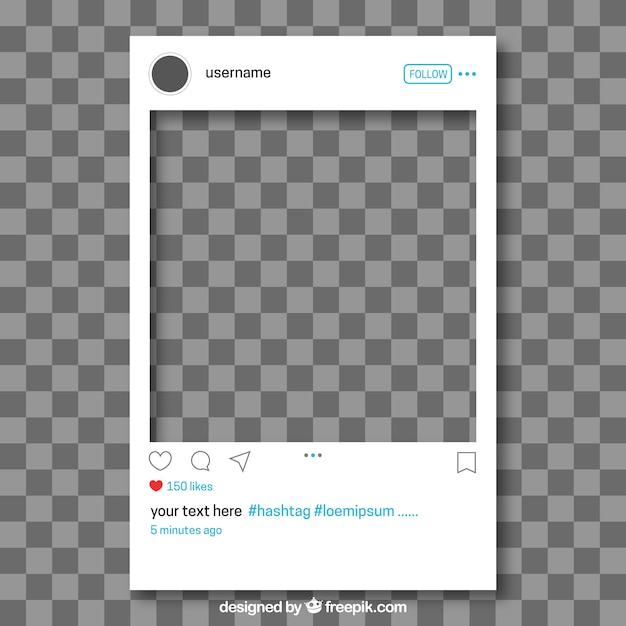 Instagram post with transparent background Vector | Free Download