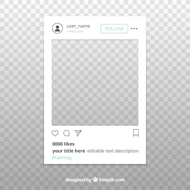 Instagram post with transparent background | Free Vector