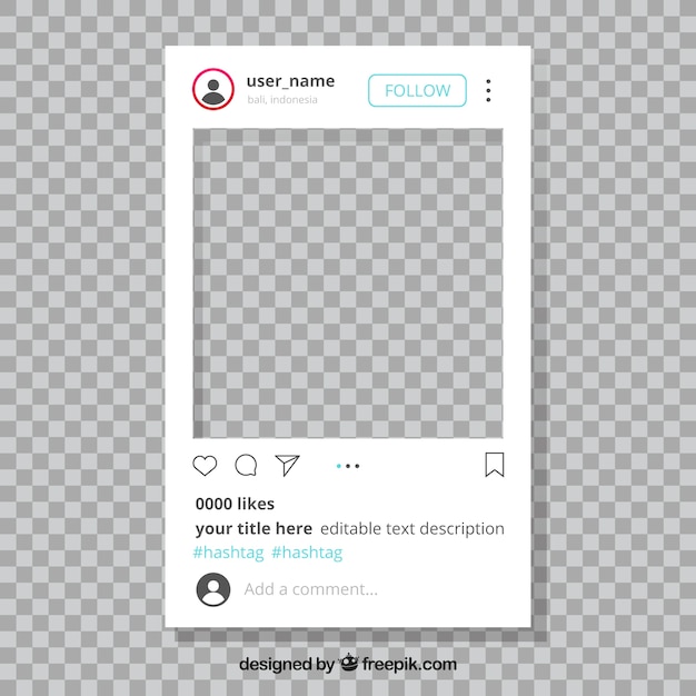 Instagram post with transparent background | Free Vector
