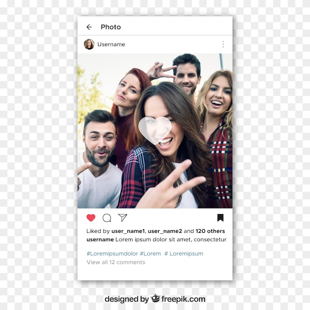 Instagram post with transparent background | Free Vector