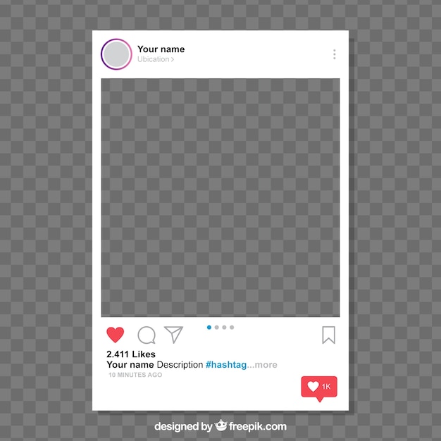 Instagram post with transparent background | Free Vector