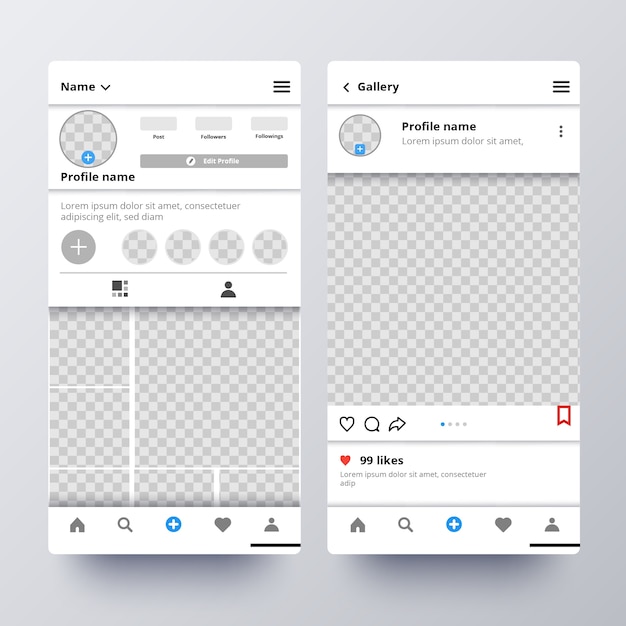 Free Vector Instagram profile interface template