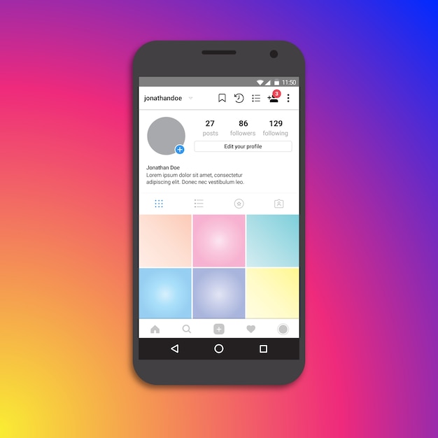 Instagram profile page template Vector | Premium Download