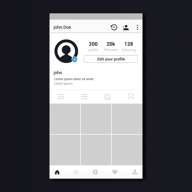 Premium Vector | Instagram profile template design