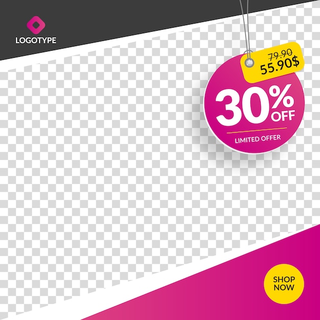 Premium Vector Instagram And Social Media Sale Banner With Empty Abstract Background