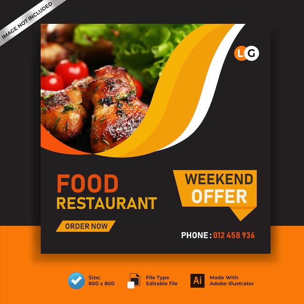 Download Free Instagram Square Banner Template For Restaurant Food Premium Vector Use our free logo maker to create a logo and build your brand. Put your logo on business cards, promotional products, or your website for brand visibility.