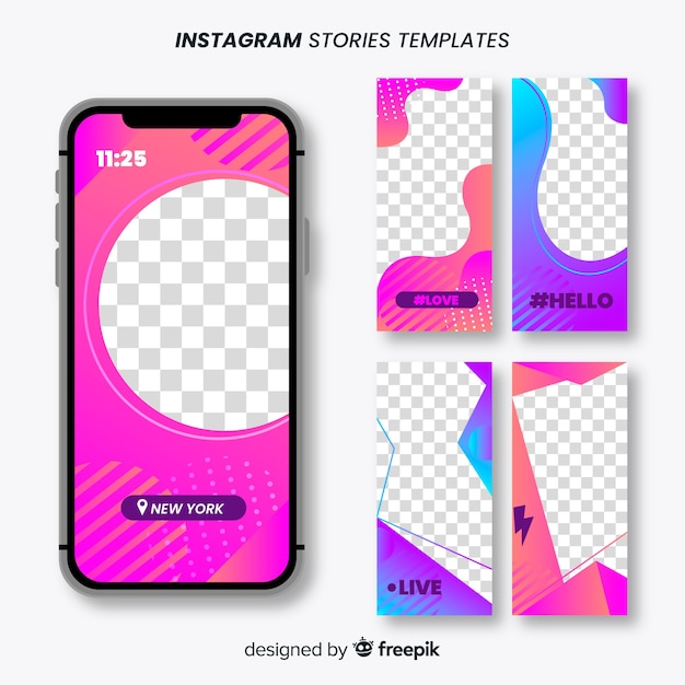 Instagram stories frames templates Vector Free Download