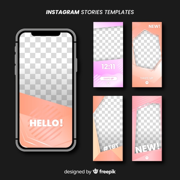 Instagram stories frames templates Free Vector