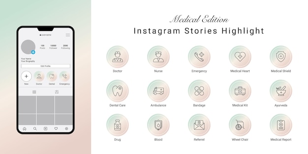  Instagram stories highlight cover for medical