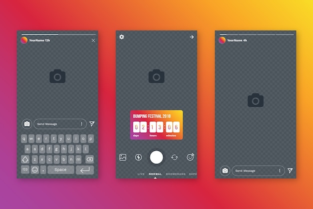 Instagram stories interface template Vector | Free Download