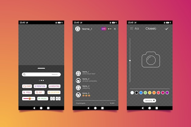 Free Vector Instagram Stories Interface Template
