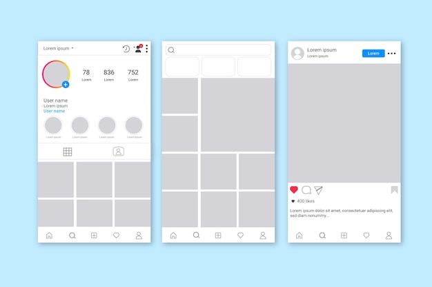 Instagram stories interface template | Free Vector