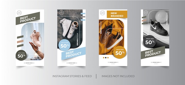 Instagram stories sneaker Premium Vector