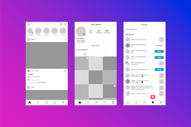 Instagram stories template interface Vector | Free Download