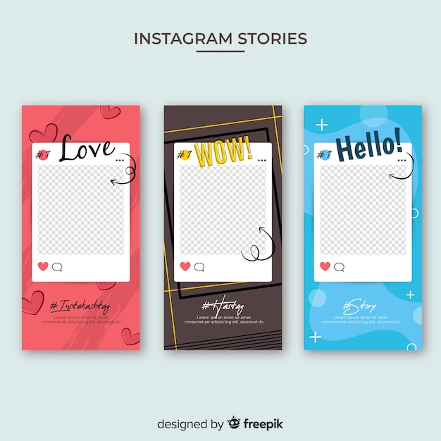 Instagram stories template with empty frame Vector | Free Download