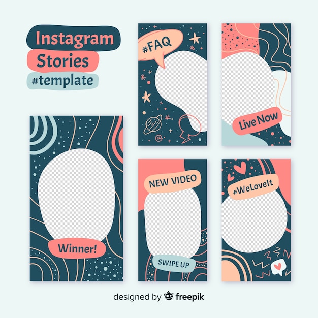 Free Vector | Instagram stories template with empty frame