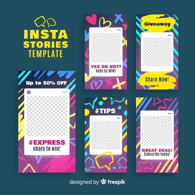 Free Vector | Instagram stories template with empty frame