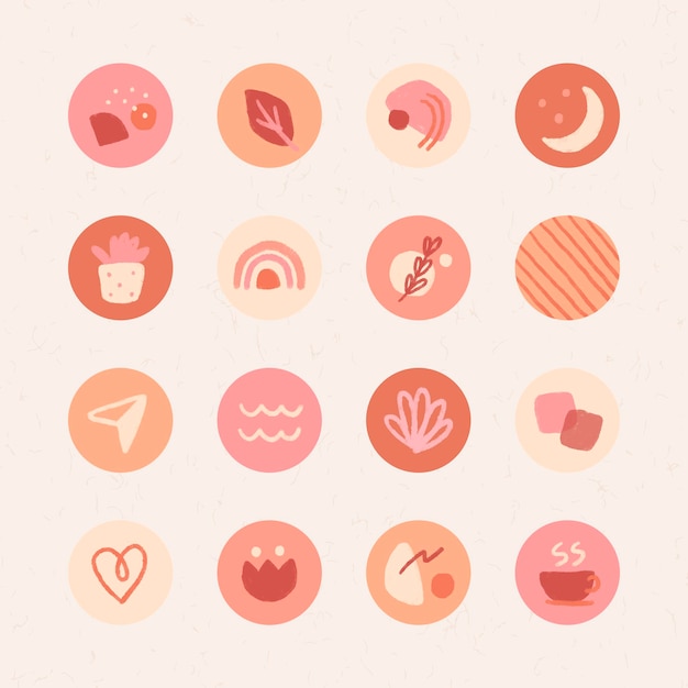 Download Free Vector | Instagram story highlights icons set