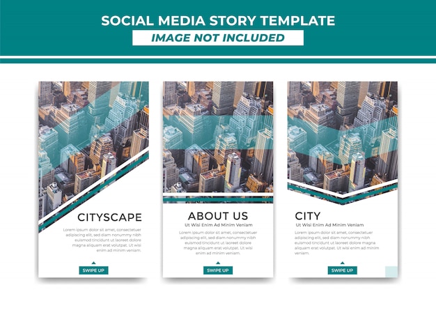 Instagram story template simple elegant modern stripe style Premium Vector