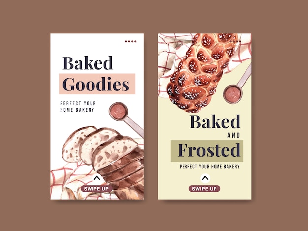 Free Vector | Instagram templates for bakery sales